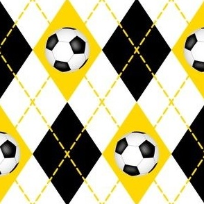 black gold white soccer sports argyle pattern