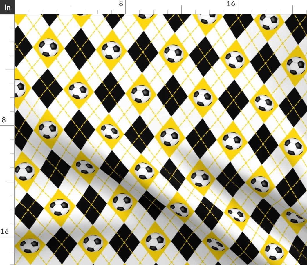black gold white soccer sports argyle pattern