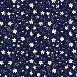 Cherry Picking- Mini Navy Floral - mini pattern
