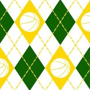 green gold white argyle basketball sports pattern