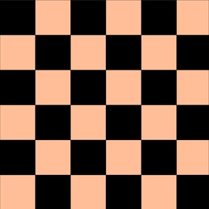 Peach and Black Checkered Pattern