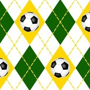 green gold white soccer sports argyle pattern