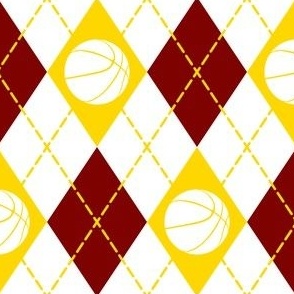 maroon gold white argyle basketball sports pattern