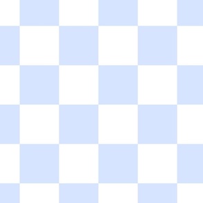 Checkers - Baby Blue and White - Checkerboard - Checks - Pastel Colors - Kids - Minimalist - Light Blue - Baby Boys