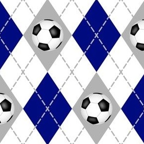 blue gray white soccer sports argyle pattern