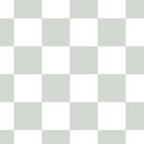 Checkers - Sage and White - Pale Moss Green - Pastel Colors - Checkerboard - Checks - Gingham - Checker Wallpaper - Minimalist - Kids