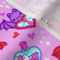 Pastel Goth Valentines Vampire Bat Valoween Pink