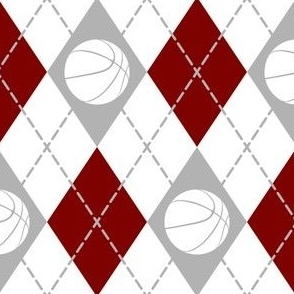 maroon gray white argyle basketball sports pattern