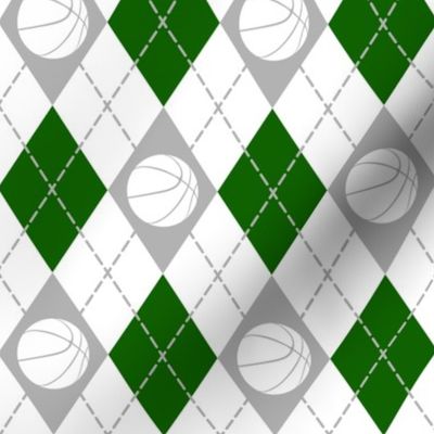 green gray white argyle basketball sports pattern