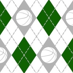 green gray white argyle basketball sports pattern