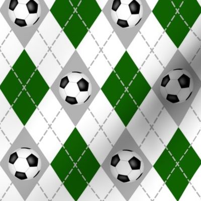 green gray white soccer sports argyle pattern