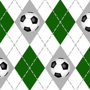 green gray white soccer sports argyle pattern