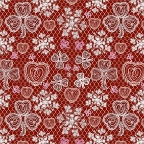 Shamrock Irish Lace (Irish Valentine Red small scale)  