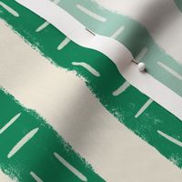 Crayon Stripes Wonderland: Playful Vertical Lines in Emerald Green and Cream with Block Printing Magic