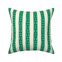 Crayon Stripes Wonderland: Playful Vertical Lines in Emerald Green and Cream with Block Printing Magic