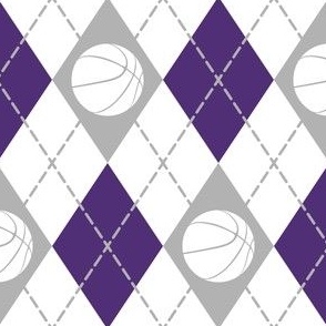 purple gray white argyle basketball sports pattern