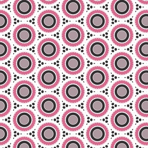 Pink Gray Black and White Medallions