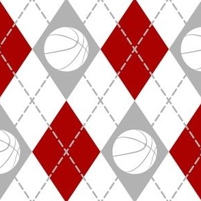 red gray white argyle basketball sports pattern