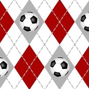 red gray white soccer sports argyle pattern