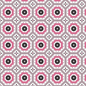 Pink Gray Black and White Octagons and Dots