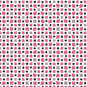 Pink Gray Black and White Geometric With Dots and Diamonds - Small Scale