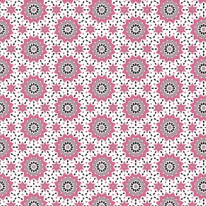 Pink Gray Black and White Geometric Star Mandalas