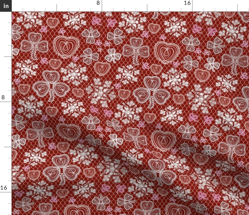 Shamrock Irish Lace (Irish Valentine Red)    