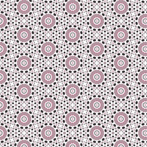 Pink Gray Black and White Geometric Mandala