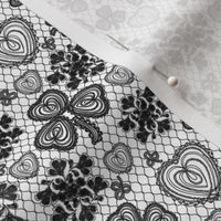 Shamrock Irish Lace (White and Black small scale)  