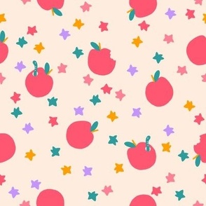 Back to School Apples and Stars on Cream