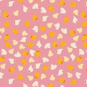 Chocolate Chips-Cherry// Pink, cream, orange chocolate chips for diy projects, zipper pouch, pencil pouch, little girls clothes