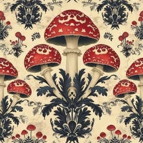 Colorful vintage Mushrooms