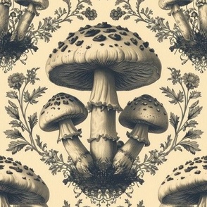 Victorian lithograph mushrooms