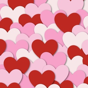 valentine's day - sweet hearts kitsch valentine large - cute romantic fabric and wallpaper