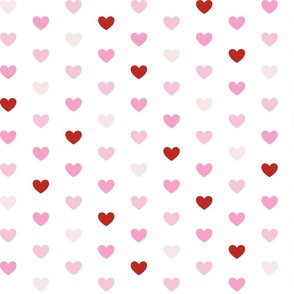 valentine's day - sweet little pink and red hearts - cute romantic fabric and wallpaper