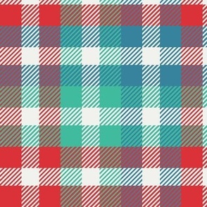 Christmas Plaid - Red, Green, Blue and White Check