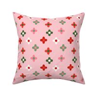 Playful Flower Polkadot in Pink_ Red and Green