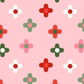 Playful Flower Polkadot in Pink_ Red and Green