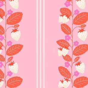 Strawberry Vertical Stripe in Pink and Red