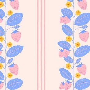 Strawberry Vertical Stripe in Blue and Pink