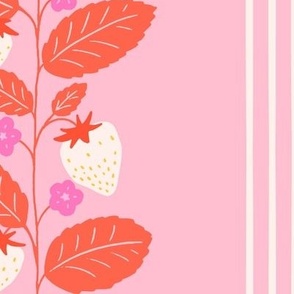 (XL) Strawberry Vertical Stripe in Pink and Red