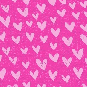 sketchy hearts - pink