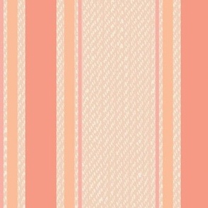 Ticking Stripe (Large) - Peach Pink, Peach Pearl and Peach Fuzz on Peach Puree and Pristine   (TBS211)