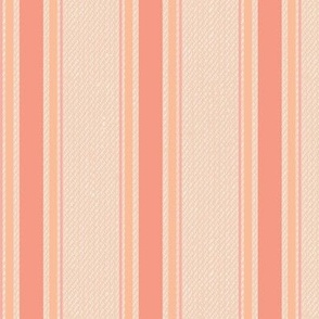 Ticking Stripe (Medium) - Peach Pink, Peach Pearl and Peach Fuzz on Peach Puree and Pristine   (TBS211)