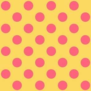 Polka Dots // medium print // Pinkalicious Dots on Sweet Lemon