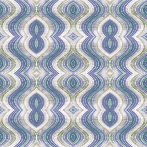 Blue Abstract Vintage Pattern with Round Stripes