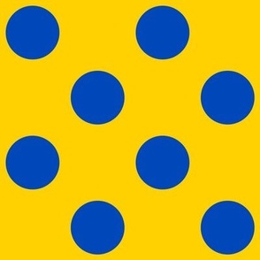 Polka Dots // large print // Big Top Blue Dots on Sunshine Swirl
