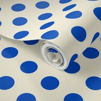 Polka Dots // large print // Big Top Blue Dots on Carousel Cream