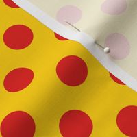 Polka Dots // medium print // Funhouse Red Dots on Sunshine Swirl