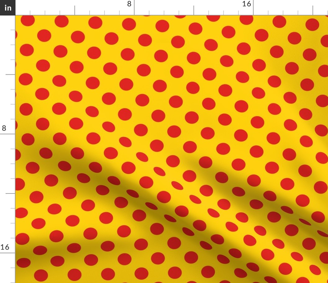 Polka Dots // medium print // Funhouse Red Dots on Sunshine Swirl